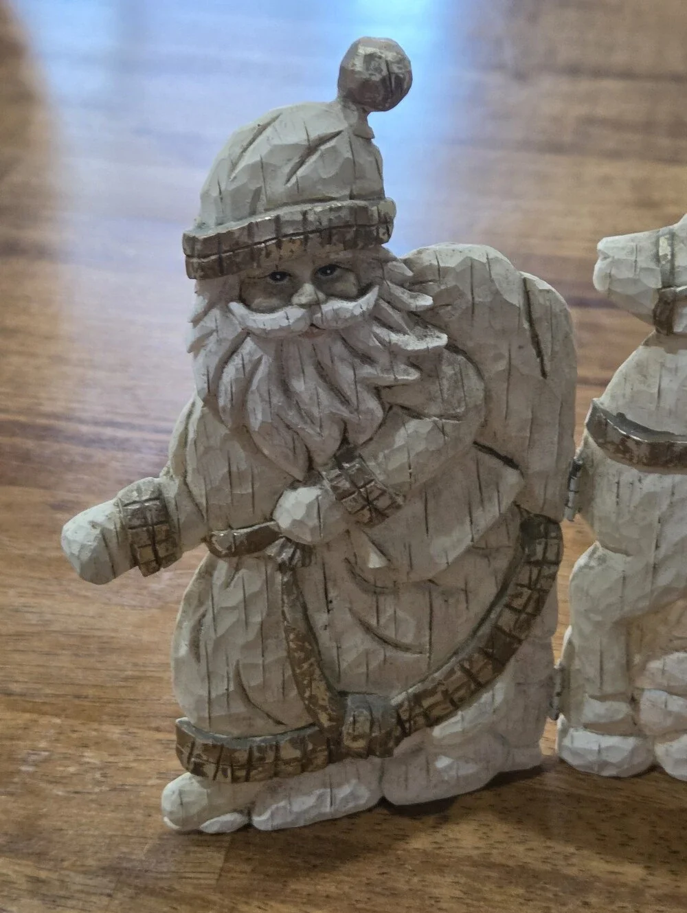 Rustic White Santa, Reindeer & Tree Holiday Figurine Set